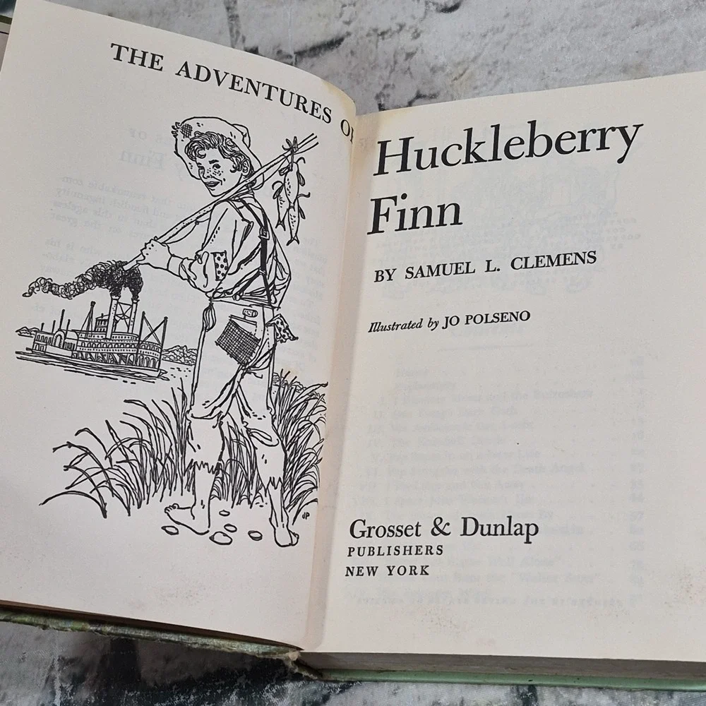 The Adventures of Huckleberry Finn by Samuel Clemens - Grosset & Dunlap, 1963
